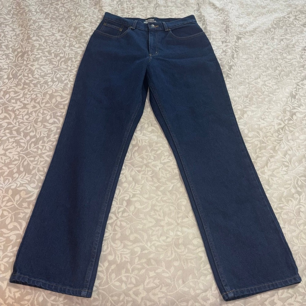 LL Bean Original Fit Jeans Womens 8 Dark Wash Straight Leg High Rise (E24)
